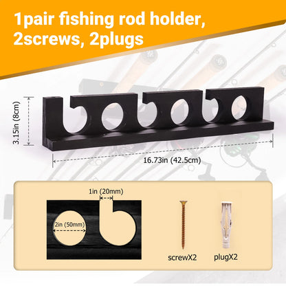 Holds Up to 12 Rods Fishing Pole Racks Wall or Ceiling Mounted Holders for Garage Storage Organizer Gear Equipment Gifts