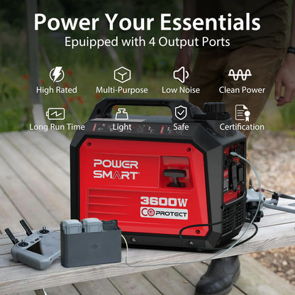 Portable Inverter Generator, Gas Powered