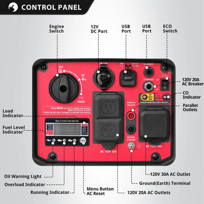 Portable Inverter Generator, Gas Powered
