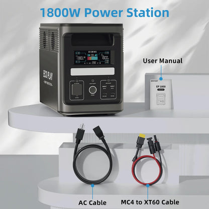 Battery Generator Power Bank 1800W/1536WH with Camping Accessories Outdoor 200W