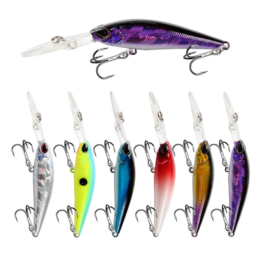 1Pcs Floating Minnow Fishing Lure Wobblers 9cm 5.8g Artificial plastic Hard Bait Crankbait Bass Pike Jerkbait Fishing Tackle