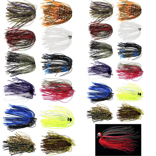 24/48Pcs Silicone Jig Skirts lure for Spinnerbaits Buzz baits