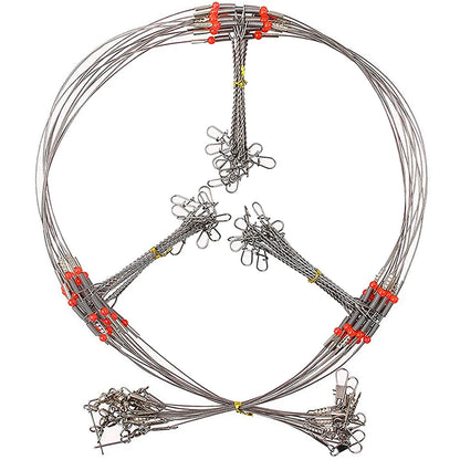 Stainless Steel Fishing Wire Leader Rigs Trace With Swivel Snaps Beads Arms Fishing Rigs