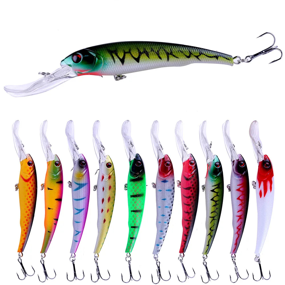 Hengjia 16.5cm 28g Big Minnow Lure Trolling Bait Artificial Wobblers  Deep Diving Sea Fishing Tackle Bass Pike Crankbaits
