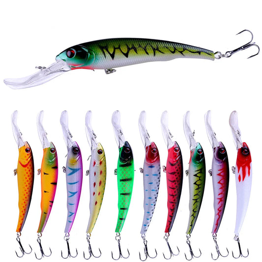 Hengjia 16.5cm 28g Big Minnow Lure Trolling Bait Artificial Wobblers  Deep Diving Sea Fishing Tackle Bass Pike Crankbaits