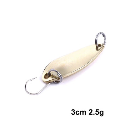 Hengjia 1pcs Metal Bait Spoon Lure with Treble Hook Gold /Silver River Fishing Lure for Bass Pike Perch