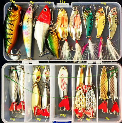 Kit Fishing Lures Set Hard Artificial Wobblers Metal Jig Spoons Soft Lure Fishing Silicone Bait Fishing