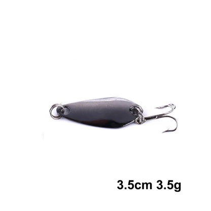 Hengjia 1pcs Metal Bait Spoon Lure with Treble Hook Gold /Silver River Fishing Lure for Bass Pike Perch