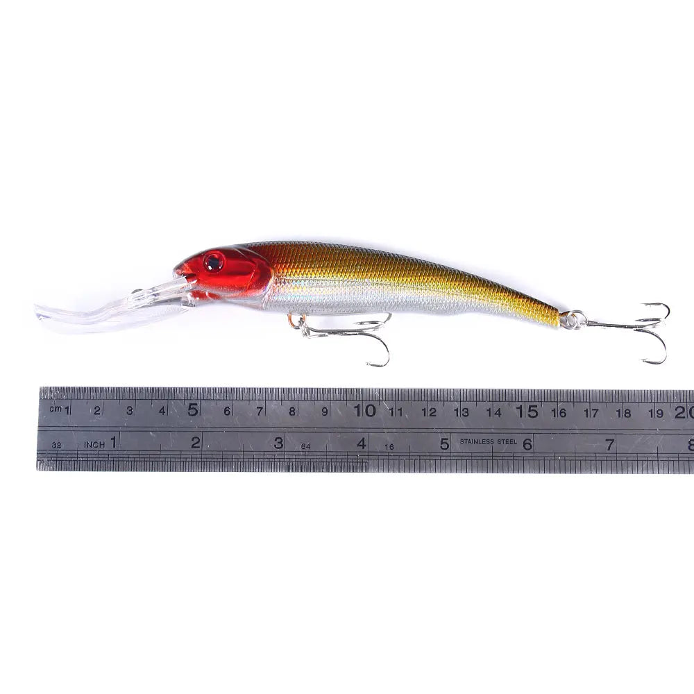 Hengjia 16.5cm 28g Big Minnow Lure Trolling Bait Artificial Wobblers  Deep Diving Sea Fishing Tackle Bass Pike Crankbaits