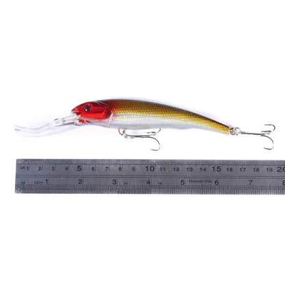 Hengjia 16.5cm 28g Big Minnow Lure Trolling Bait Artificial Wobblers  Deep Diving Sea Fishing Tackle Bass Pike Crankbaits
