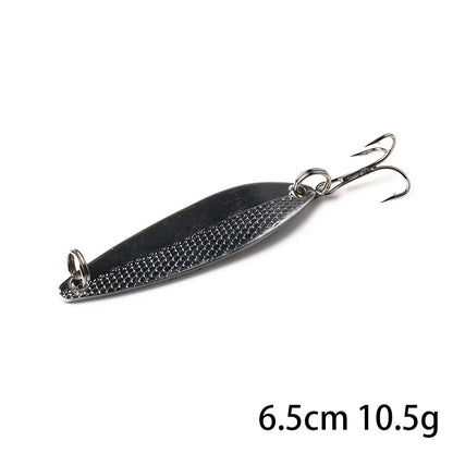 Hengjia 1pcs Metal Bait Spoon Lure with Treble Hook Gold /Silver River Fishing Lure for Bass Pike Perch