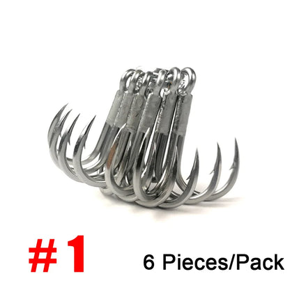 Treble Fishing Hooks  Sea Fishing Accessories Anti-Rust Coating Triple Anchor Hooks For Carp