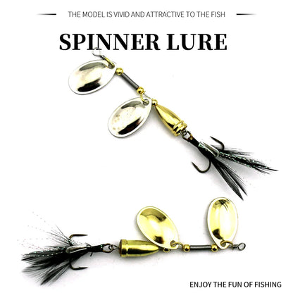 1pcs Fishing Spoon Lures Double Drop Sequins Fishing Tackle 8.8cm 10.7g Fishing Tackle Metal Spinnerbait