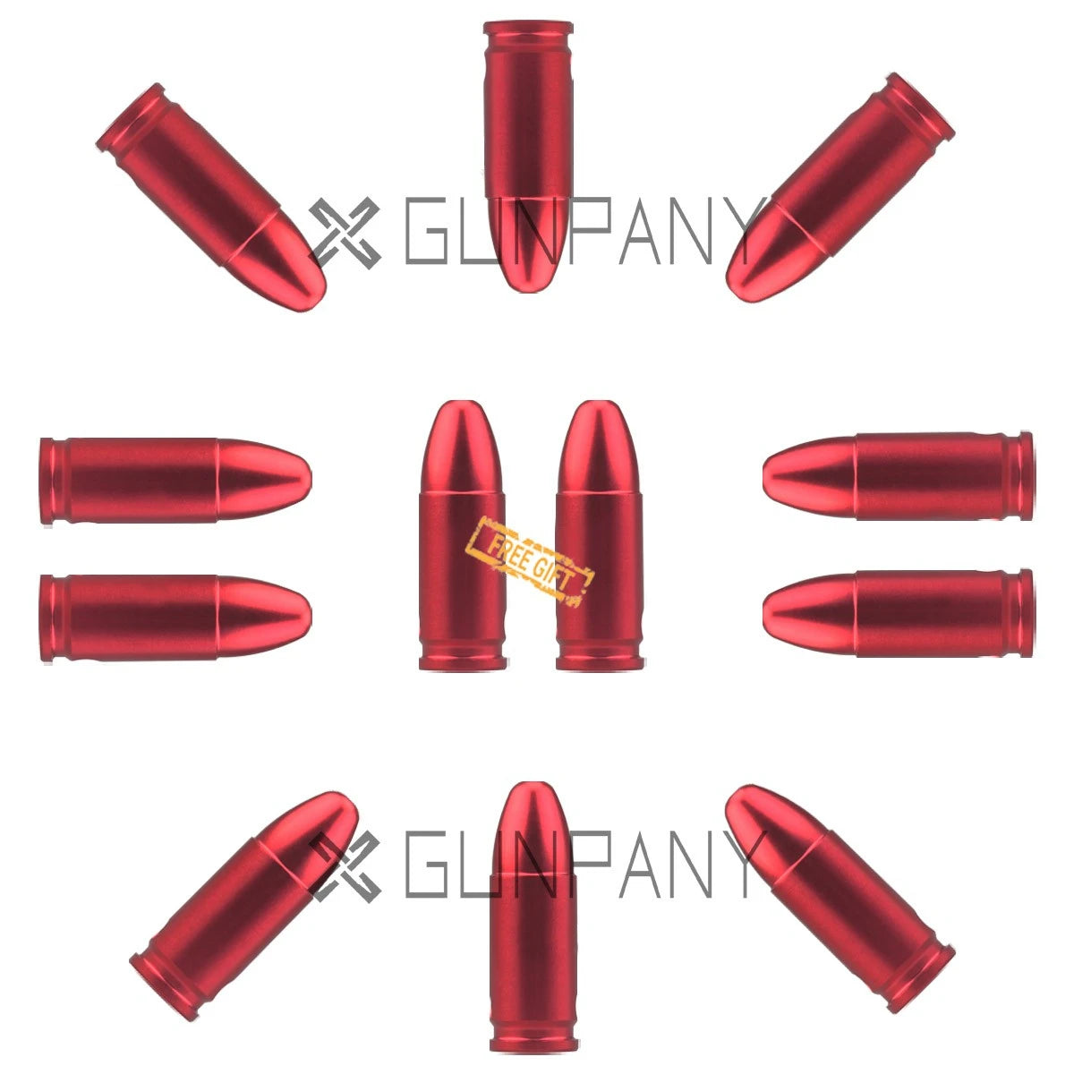 6/12 Pack 9mm Snap Cap Pistol Dry Firing Fake Cartridge For Gunsmithing Training