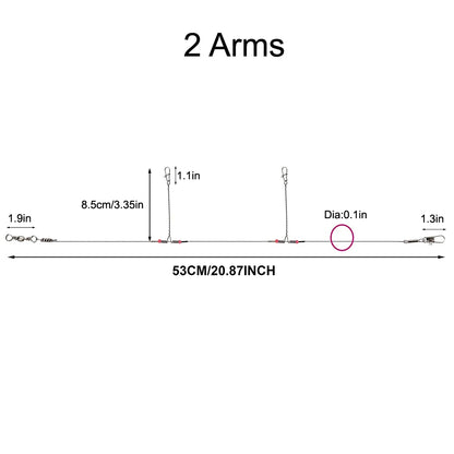 Stainless Steel Fishing Wire Leader Rigs Trace With Swivel Snaps Beads Arms Fishing Rigs