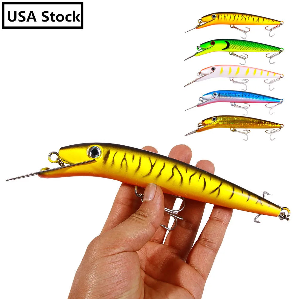 [USA Stock] 20.7cm 62g Minnow Fishing Lure Set Fast Delivery Heavy Duty Saltwater Hard Bait Long Casting Trolling Lures