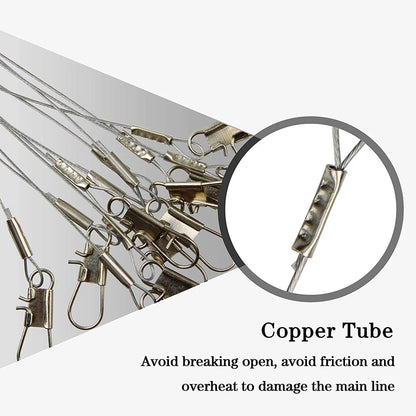 Stainless Steel Fishing Wire Leader Rigs Trace With Swivel Snaps Beads Arms Fishing Rigs