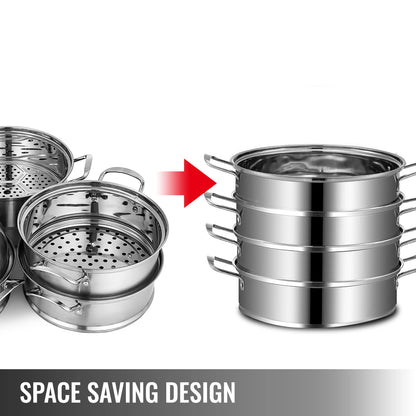 5 Layer Food Steamer   Stainless Steel Stock Pot for Steaming
