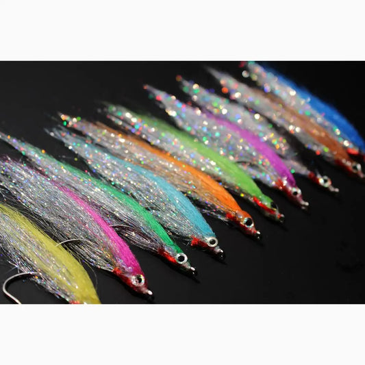 High Carbon Hook Silver Salmon Trout Sea Bass Steelhead Minnow Fly Fishing Flies Lure Set