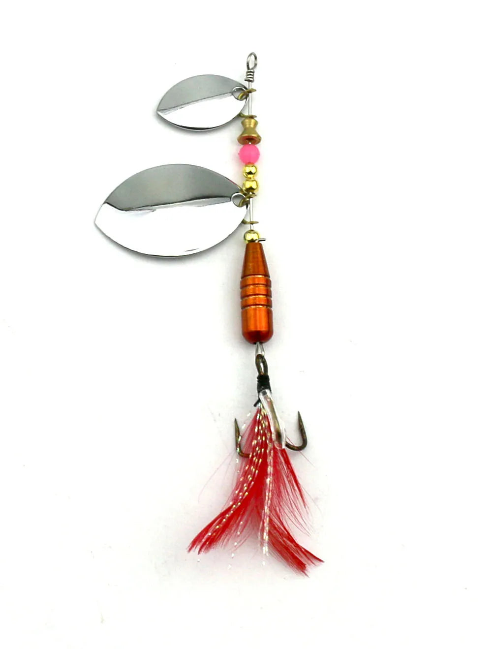 Hengjia 1pcs Spinner Spoon Bait Rooster Tail Fishing Lure with Treble Hooks Jig Metal Spinnerbait Fishing Tackle for Bass Trout