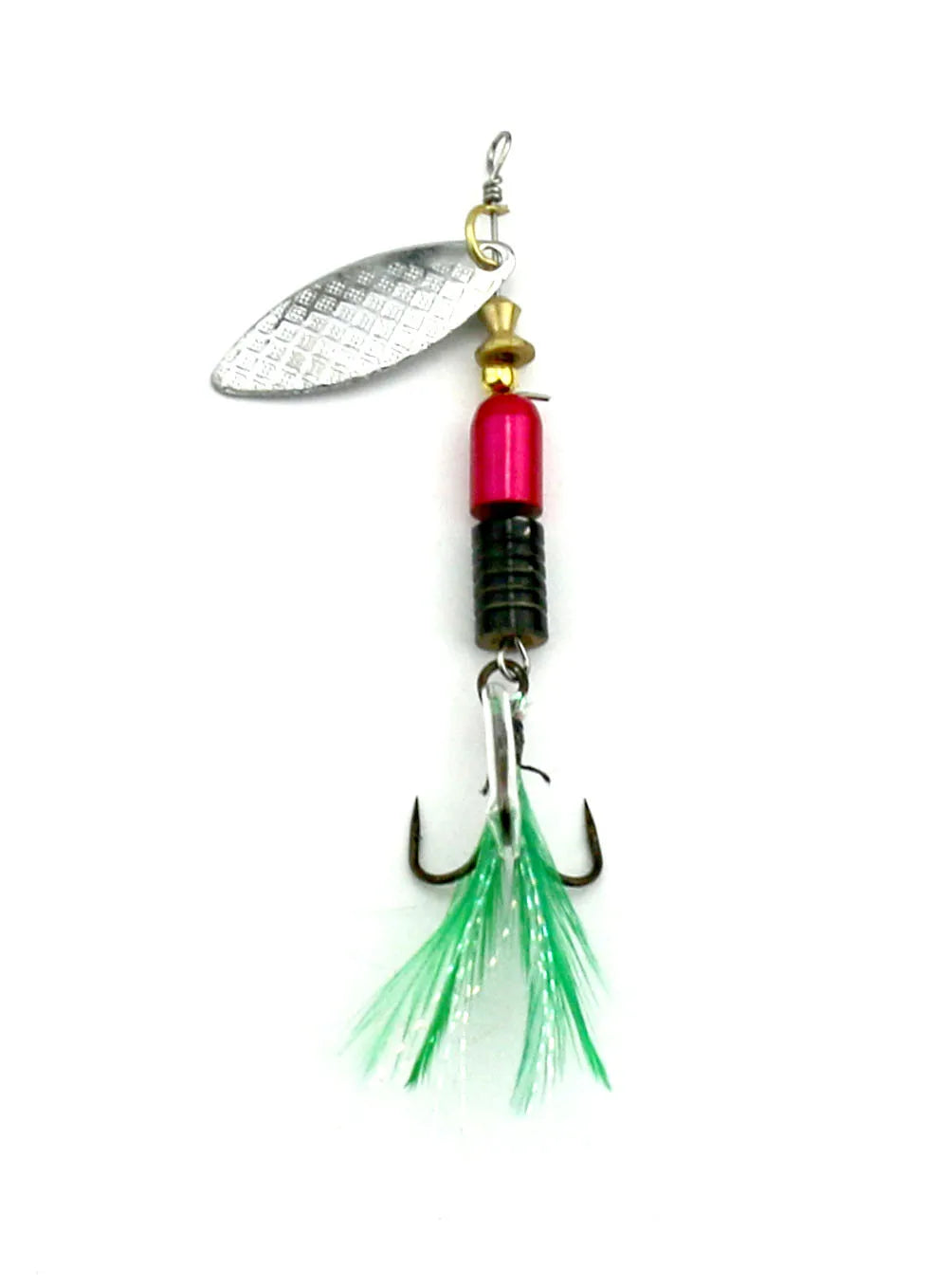 Hengjia 1pcs Spinner Spoon Bait Rooster Tail Fishing Lure with Treble Hooks Jig Metal Spinnerbait Fishing Tackle for Bass Trout
