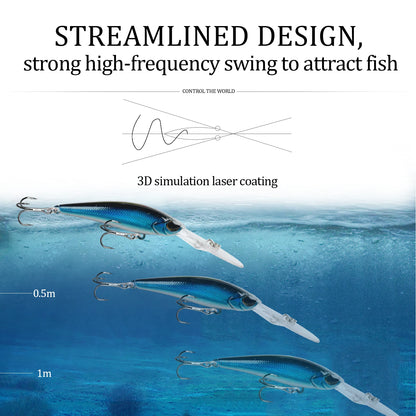 1Pcs Floating Minnow Fishing Lure Wobblers 9cm 5.8g Artificial plastic Hard Bait Crankbait Bass Pike Jerkbait Fishing Tackle