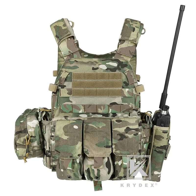 KRYDEX Tactical Body Armor Combat Vest Plate Carrier With Magazine Pouch