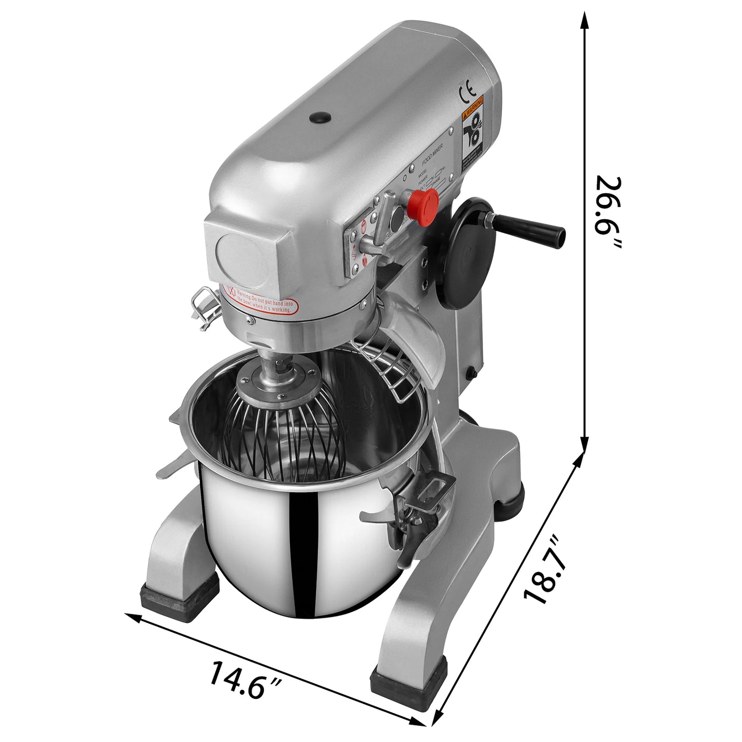 Electric Dough Machine Stainless Steel Commercial Cream  Whisk Mixer Processor Kitchen Food Stand Blender