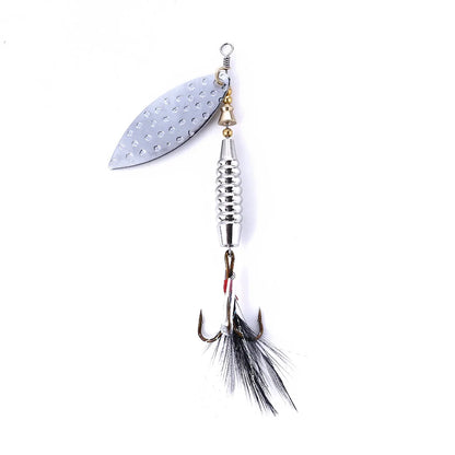 Hengjia 1pcs Spinner Spoon Bait Rooster Tail Fishing Lure with Treble Hooks Jig Metal Spinnerbait Fishing Tackle for Bass Trout