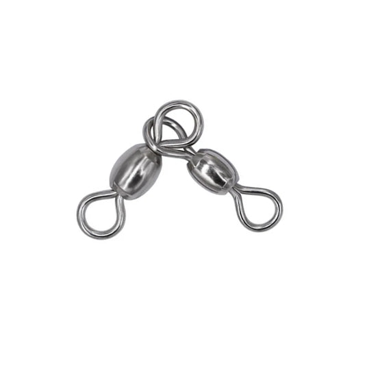 100pcs Rolling Swivel 3 way Fishing Connection Fishhook Lure Ring Tackle