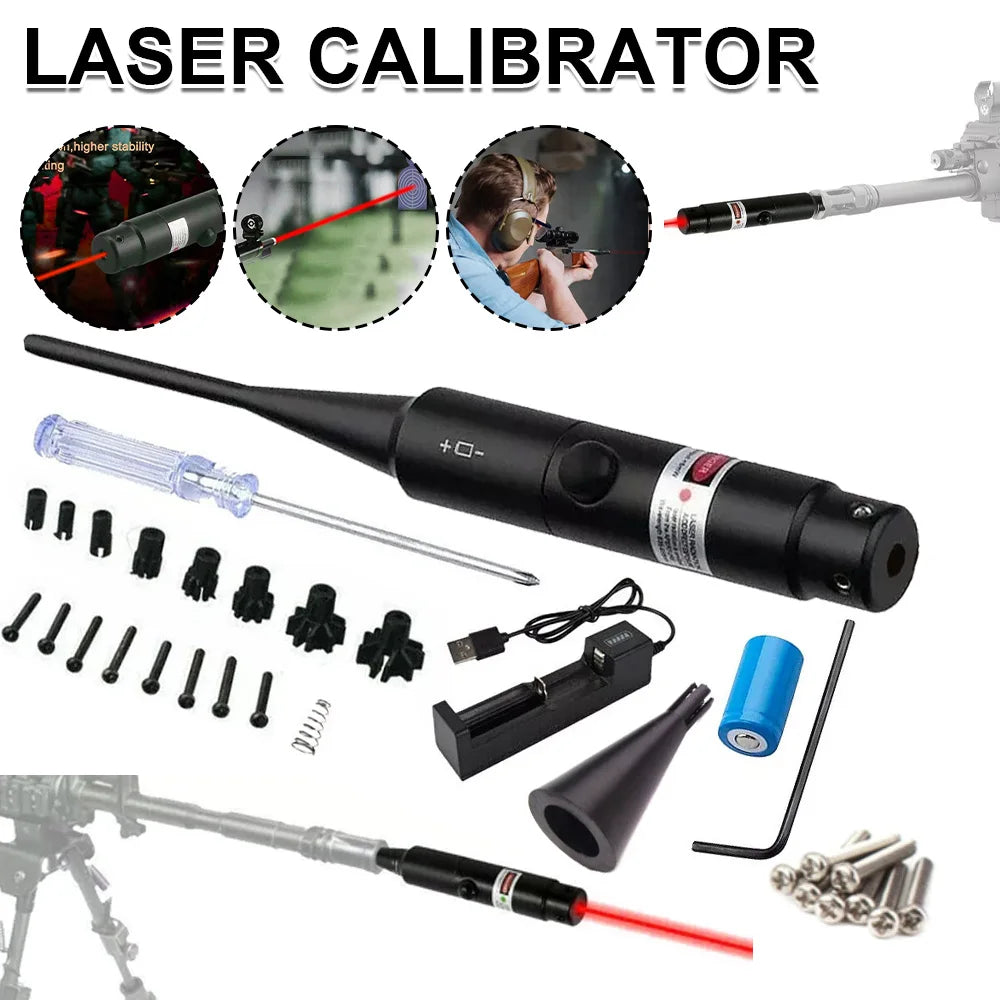 Green/Red Las-er  Calibrator with 18 Adapter Cross-border Aiming Instrument Tool