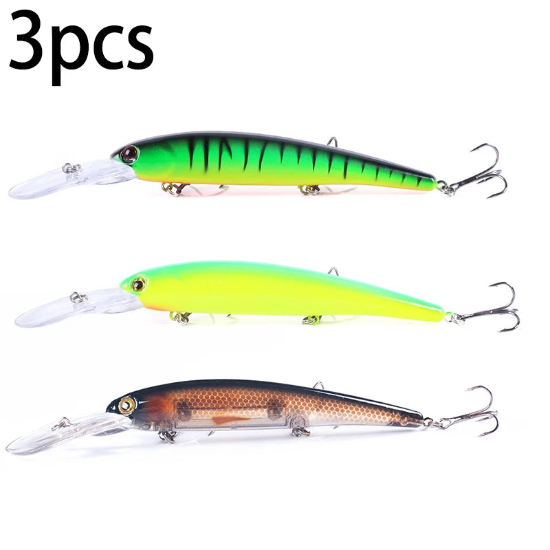 16.5cm 21g 6# Hook Deep Diving Large Minnow Wobbler Lure Artificial Hard Bait Crankbait Bass Pike Walleye Perch Fishing Gear