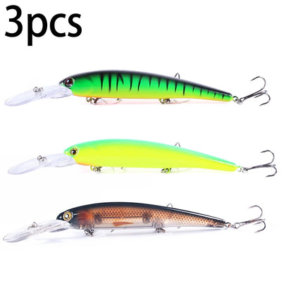 16.5cm 21g 6# Hook Deep Diving Large Minnow Wobbler Lure Artificial Hard Bait Crankbait Bass Pike Walleye Perch Fishing Gear
