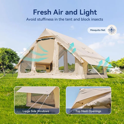 Inflatable Blow Up Tents for Camping, Waterproof  Manual Pump, Spacious Easy Setup Inflatable Camping
