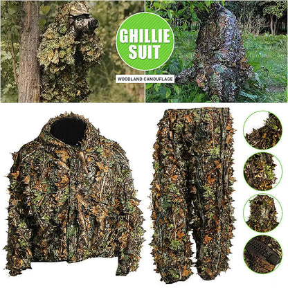 Camouflage 3D Leafy   Hunting Clothing Combat Clothes Set