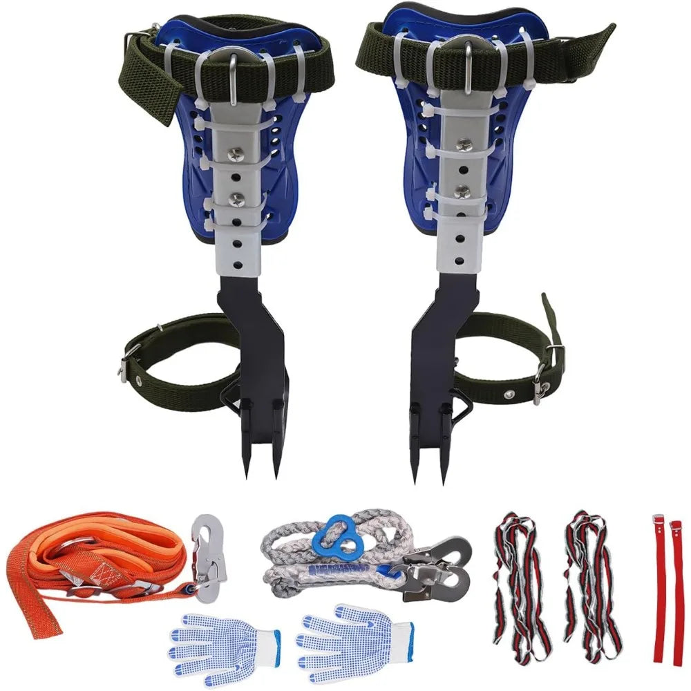 Tree Climbing Spikes Set Adjustable Tree Climbing Gear Tree Climbing Spurs with Safety Guard for Tree Work Hold up to 330lbs