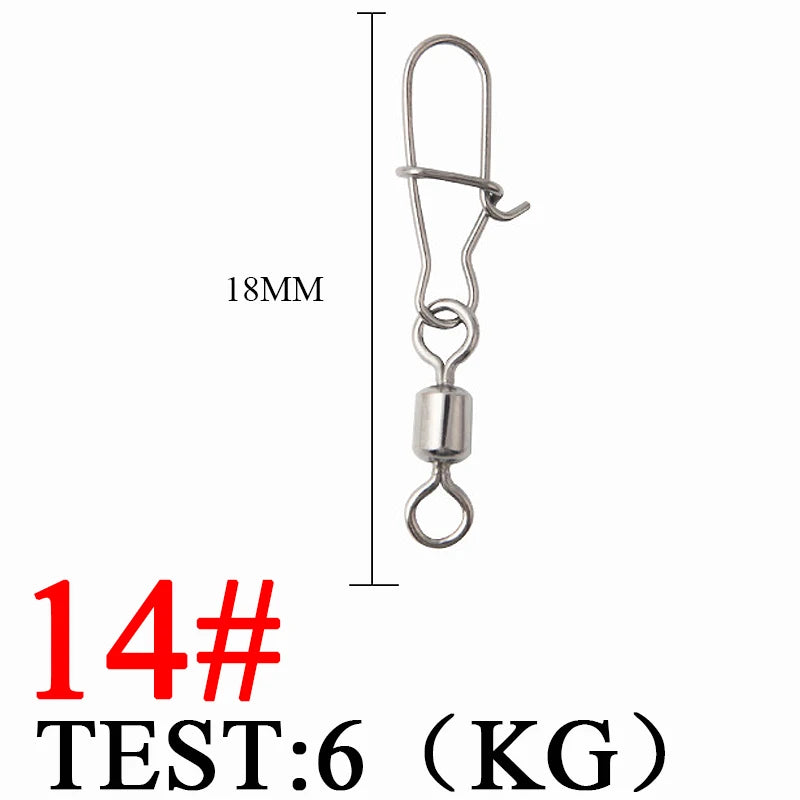 Bearing Rolling Swivel Stainless Steel Snap Pike Fishing Accessories Connector Fishhook Lure Swivels Tackle