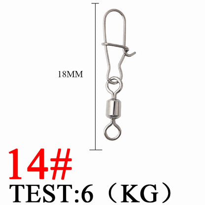 Bearing Rolling Swivel Stainless Steel Snap Pike Fishing Accessories Connector Fishhook Lure Swivels Tackle