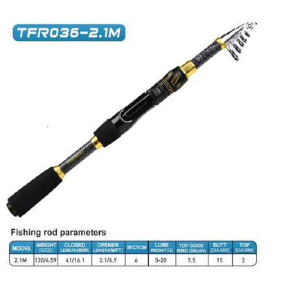 Fishing Combo Portable Ultralight Telescopic Rod and 5.1:1 Gear Ratio Spinning Reel Lures Hooks Line Full Kit