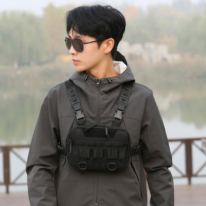 Fishing Chest Bag with Adjustable Straps Climbing Camping Backpack Large Capacity Travel Vest Backpack for Outdoor Sports