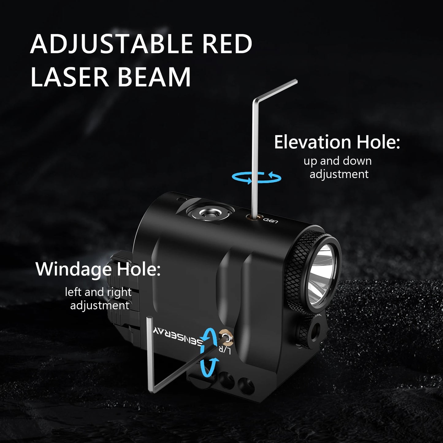 Tactical Pistol Light Rechargeable Blue Laser LED Weapon Light Fit Glock 17 19 20mm