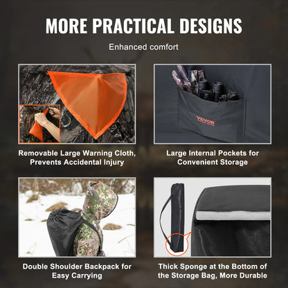 SucceBuy Hunting Blind  270° See Through Ground Blind 1-2 Person for Hunting  See Through Mesh for Turkey and Deer Hunting