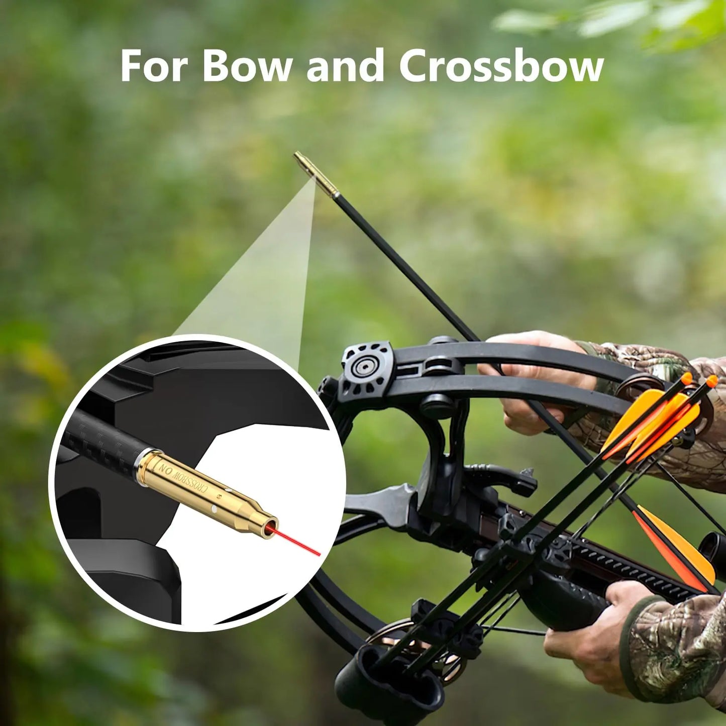 cross bow bore site Crossbow Laser Bore Sight with On Off Switch Red Bow Archery Tool Site Bore sighter Sighting with Extra Batteries