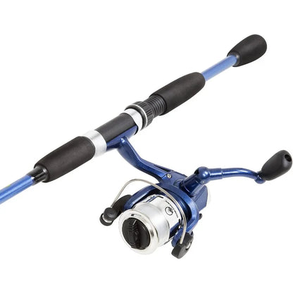 Spin Cast Spinning Reel and Fiberglass Collapsible Fishing Pole