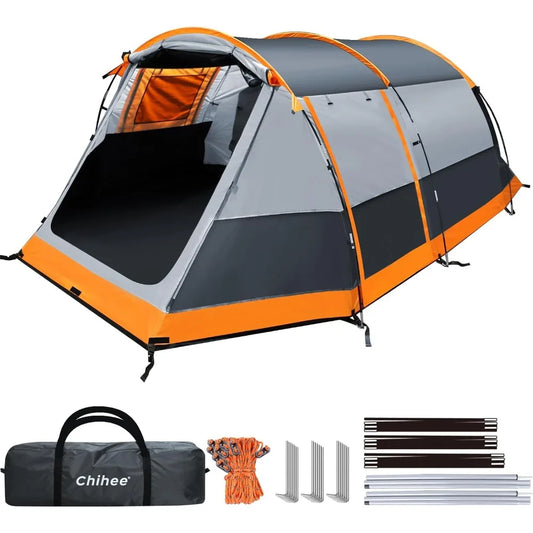 Camping Tents Tunnel Tent 4 Person Family Tents with 2 Doors