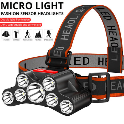 Usb Rechargeable Led  4 Working Modes Headlamp Waterproof Head-Mounted Flashlight for Night Fishing Hiking