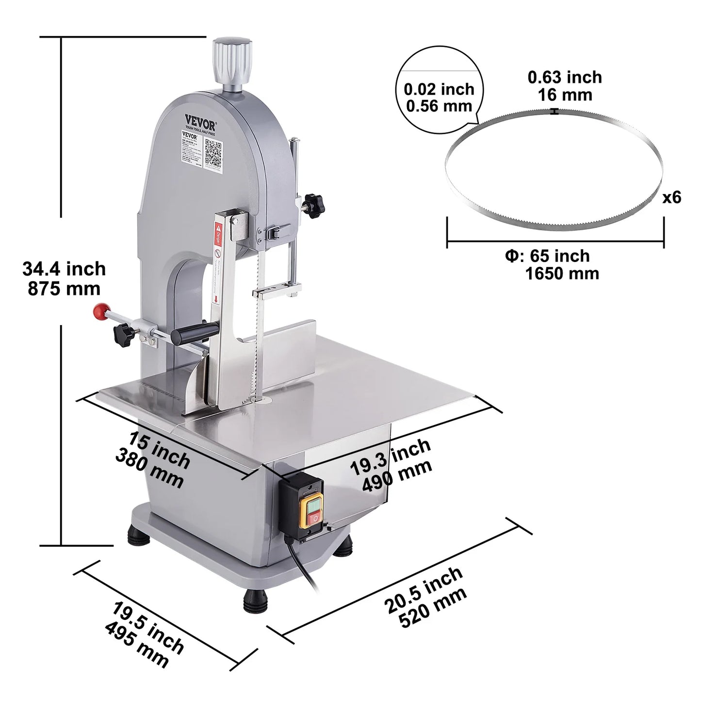 Commercial Electric Meat Bone Saw Machine 1500W S