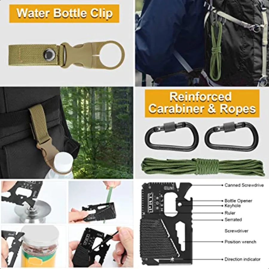 Survival Kit  Emergency Survival Gear and Equipment 19 in 1 Fishing Hunting