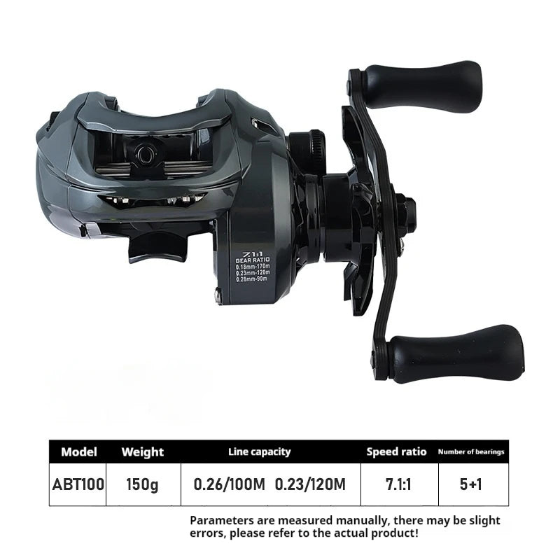 ABT100 Ultra-Light Carbon Fishing Reel Smooth Magnetic Brake Far Casting Water-Drop Wheel Anti-Line Explosion For Fishing Sports