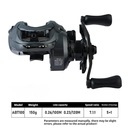 ABT100 Ultra-Light Carbon Fishing Reel Smooth Magnetic Brake Far Casting Water-Drop Wheel Anti-Line Explosion For Fishing Sports